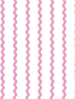 'Ric-Rac Stripe On White' Wallpaper By Sarah Jessica Parker - Blush