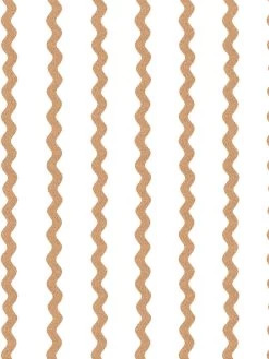 'Ric-Rac Stripe On White' Wallpaper By Sarah Jessica Parker - Pecan
