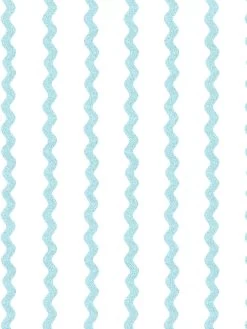 'Ric-Rac Stripe On White' Wallpaper By Sarah Jessica Parker - Sky