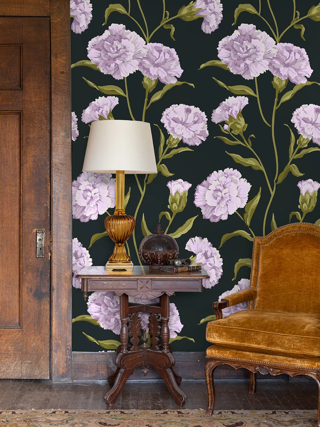 'Townhouse' Wallpaper By Sarah Jessica Parker - Heliotrope On Charcoal 4 'Townhouse' Wallpaper By Sarah Jessica Parker - Heliotrope On Charcoal - Image 2