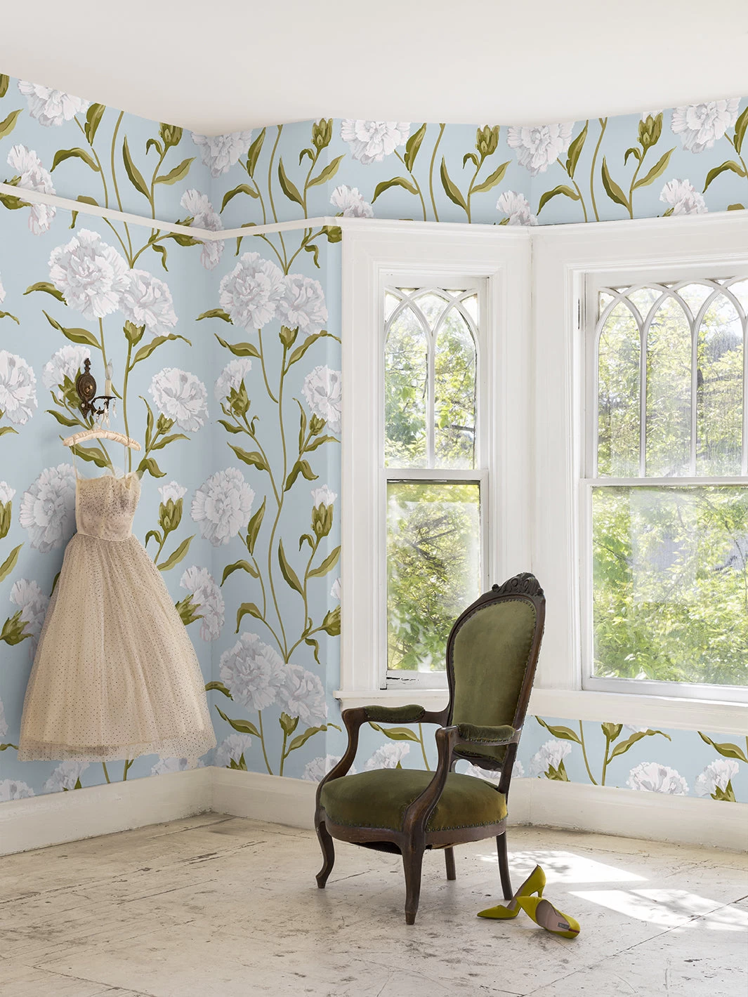 'Townhouse' Wallpaper By Sarah Jessica Parker - Morning Dew On Misty Blue 4 'Townhouse' Wallpaper By Sarah Jessica Parker - Morning Dew On Misty Blue - Image 2