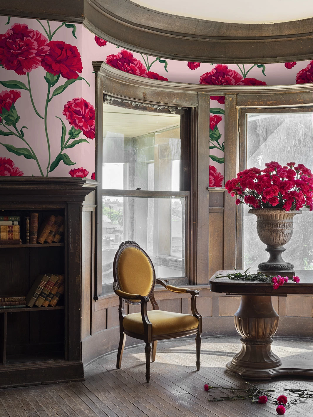 'Townhouse' Mural Wallpaper By Sarah Jessica Parker - Scarlet On Pink 4 'Townhouse' Mural Wallpaper By Sarah Jessica Parker - Scarlet On Pink - Image 2