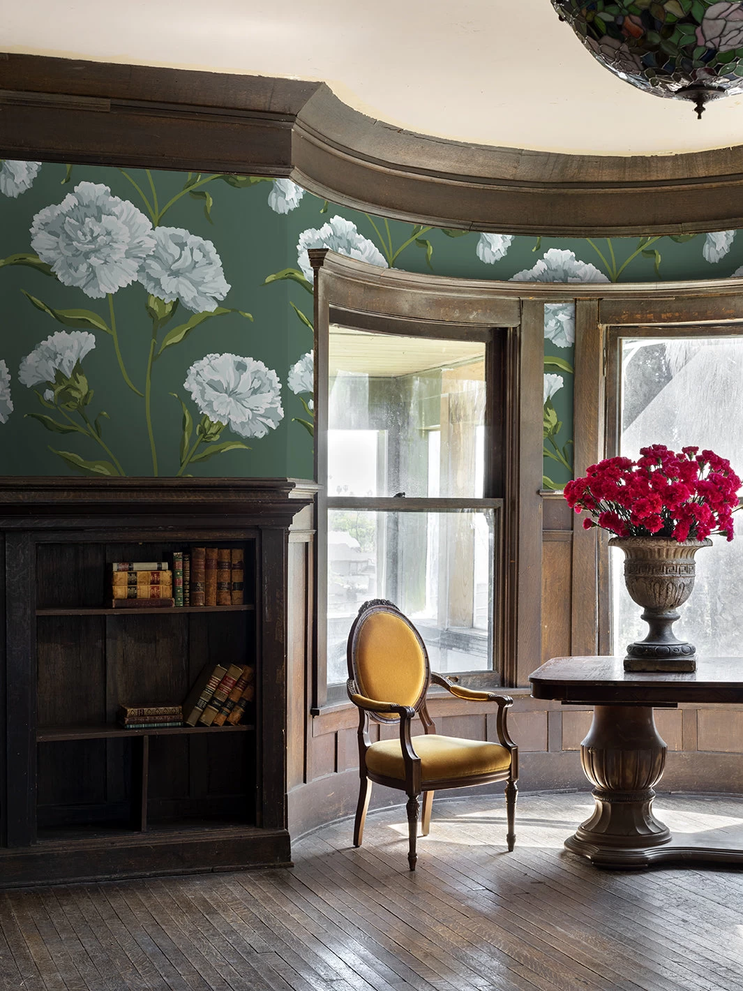 'Townhouse' Mural Wallpaper By Sarah Jessica Parker - Silver On Spanish Moss 4 'Townhouse' Mural Wallpaper By Sarah Jessica Parker - Silver On Spanish Moss - Image 2