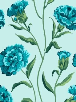 'Townhouse' Wallpaper By Sarah Jessica Parker - Peacock On Sky -Wall Decoration Store SJP Townhouse Peacock on Sky Detail