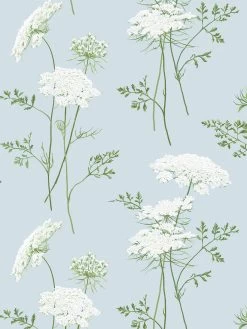 'The Queen's Lace' Wallpaper By Sarah Jessica Parker - Misty Blue