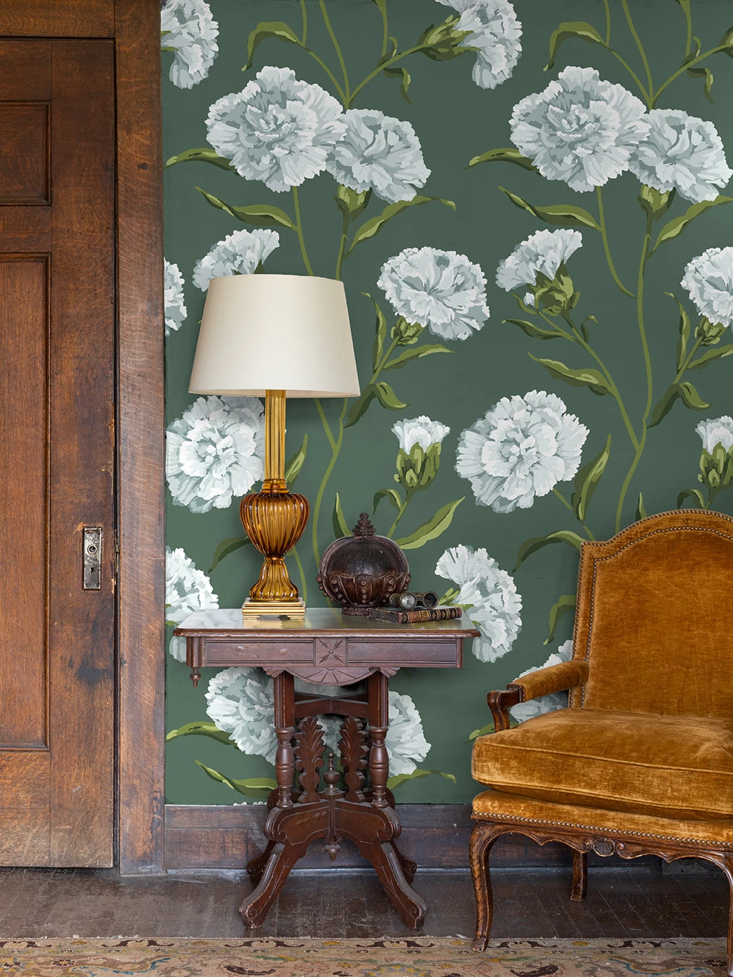 'Townhouse' Wallpaper By Sarah Jessica Parker - Silver On Spanish Moss 4 'Townhouse' Wallpaper By Sarah Jessica Parker - Silver On Spanish Moss - Image 2