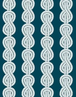 'Sailor Knot' Wallpaper By Wallshoppe - Indigo -Wall Decoration Store SailorKnot forweb indigo 915423f8 d69e 4a89 ba56 0a9b5db51da1