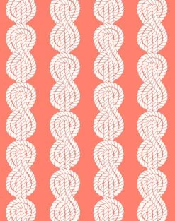 'Sailor Knot' Wallpaper By Wallshoppe - Watermelon