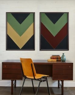 'Sand Chevron' Framed Art By Artshoppe -Wall Decoration Store Sand Chevron RS