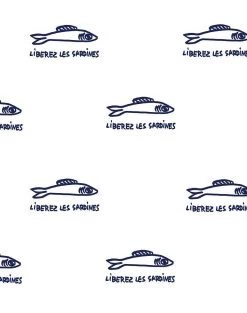 'Sardines' Wallpaper By Clare V. - Navy -Wall Decoration Store Sardines navy Product 61e000c6 816c 4d43 af17 c02413a585bb