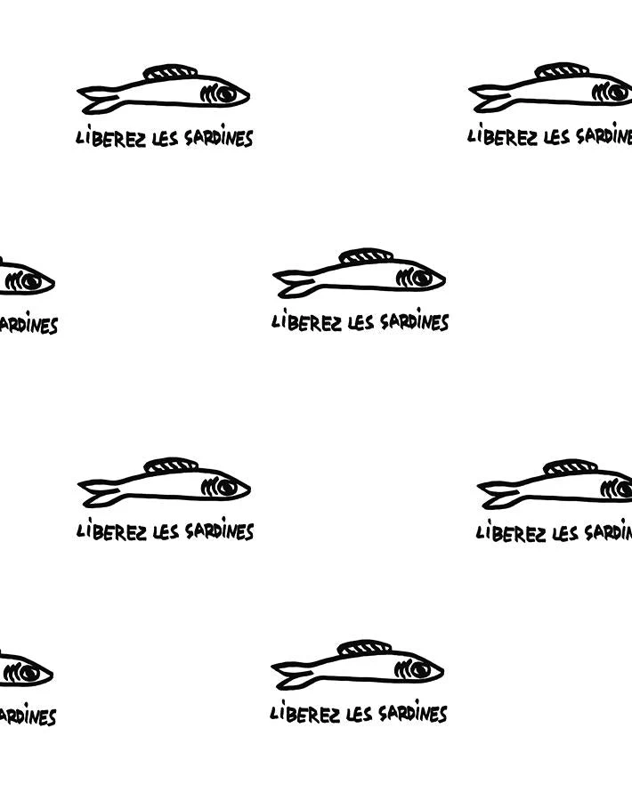 'Sardines' Wallpaper By Clare V. - Onyx 3 'Sardines' Wallpaper By Clare V. - Onyx