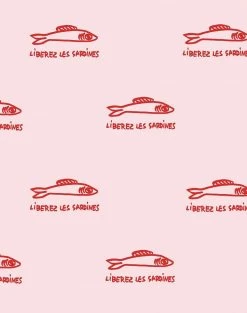'Sardines' Wallpaper By Clare V. - Shell -Wall Decoration Store Sardines pink red Product c6169864 0620 4d82 803a 7681ee57c681