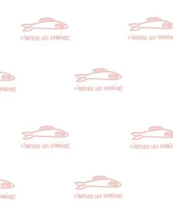 'Sardines' Wallpaper By Clare V. - Pink