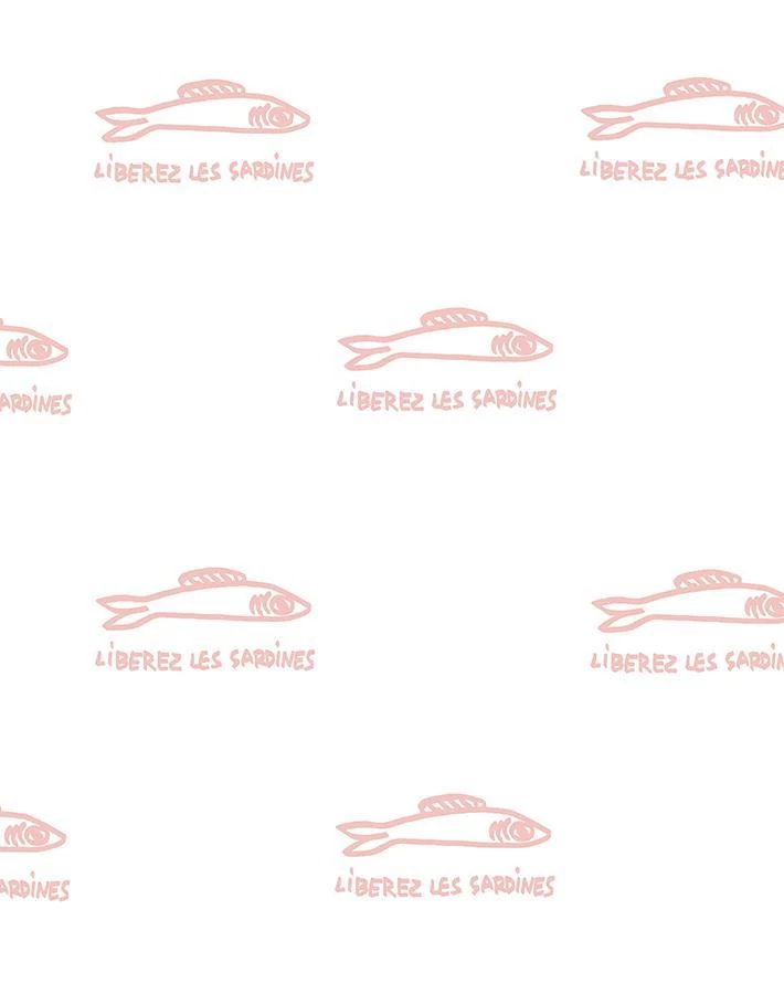 'Sardines' Wallpaper By Clare V. - Pink 6 'Sardines' Wallpaper By Clare V. - Pink - Image 4