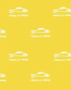 'Sardines' Wallpaper By Clare V. - Yellow
