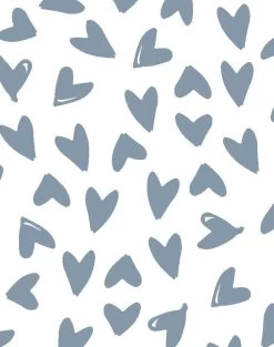 'Hearts' Wallpaper By Sugar Paper - French Blue On White -Wall Decoration Store ScatterHearts hires4web blue on white A detail 2060a955 62b3 44f0 8884 c529de222108