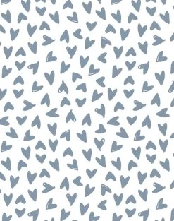 'Hearts' Wallpaper By Sugar Paper - French Blue On White