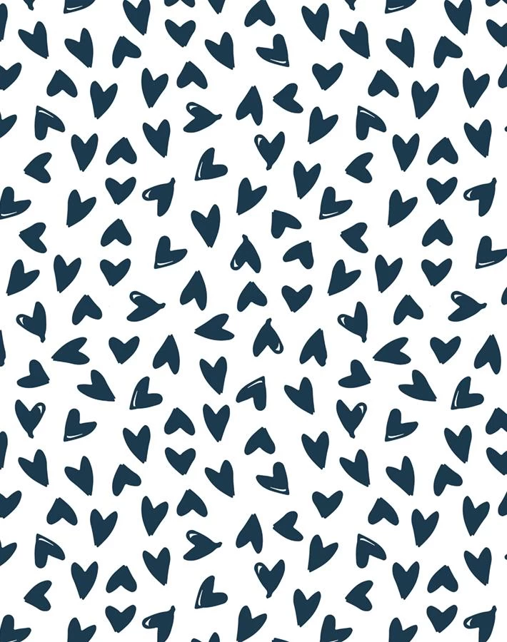 'Hearts' Wallpaper By Sugar Paper - Navy On White 3 'Hearts' Wallpaper By Sugar Paper - Navy On White