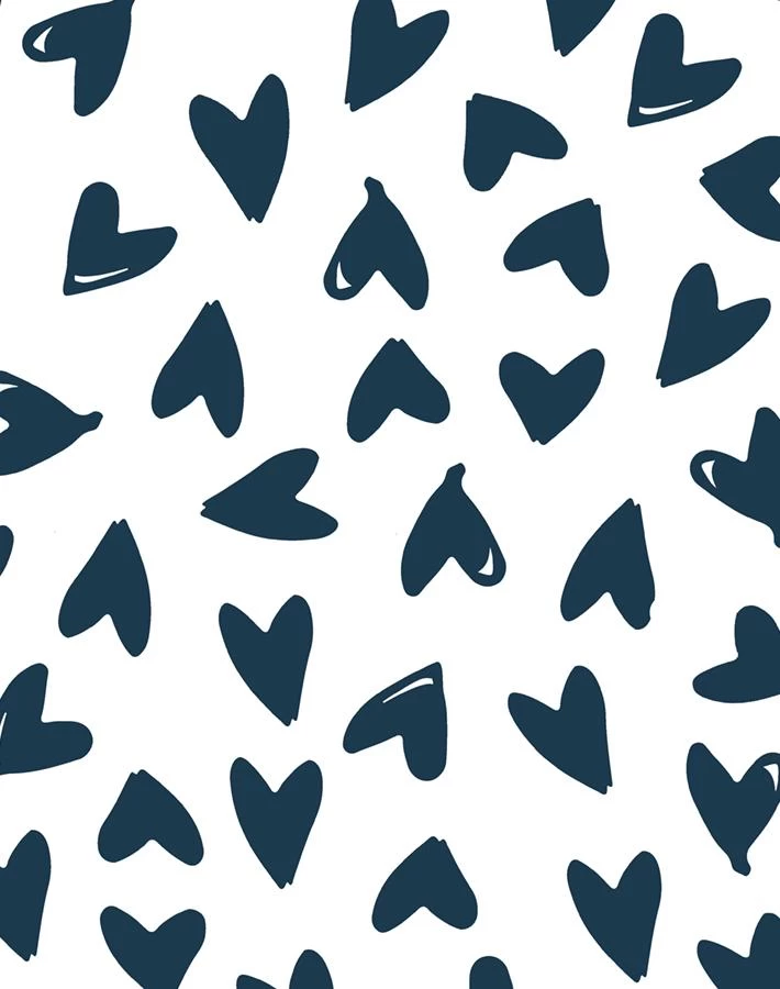 'Hearts' Wallpaper By Sugar Paper - Navy On White 5 'Hearts' Wallpaper By Sugar Paper - Navy On White - Image 3