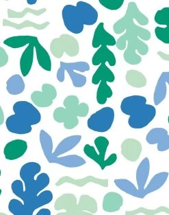 'Small Sea Garden' Wallpaper By Tea Collection - Azure / Aqua -Wall Decoration Store SeaGarden Small Azure Aqua detail