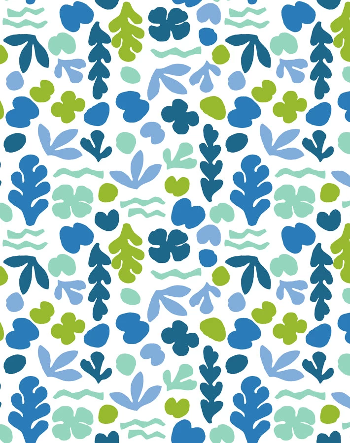 'Small Sea Garden' Wallpaper By Tea Collection - Lapis / Lime 3 'Small Sea Garden' Wallpaper By Tea Collection - Lapis / Lime