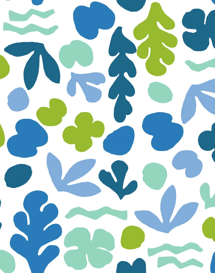 'Sea Garden' Wallpaper By Tea Collection - Lapis Lime 3 'Sea Garden' Wallpaper By Tea Collection - Lapis Lime