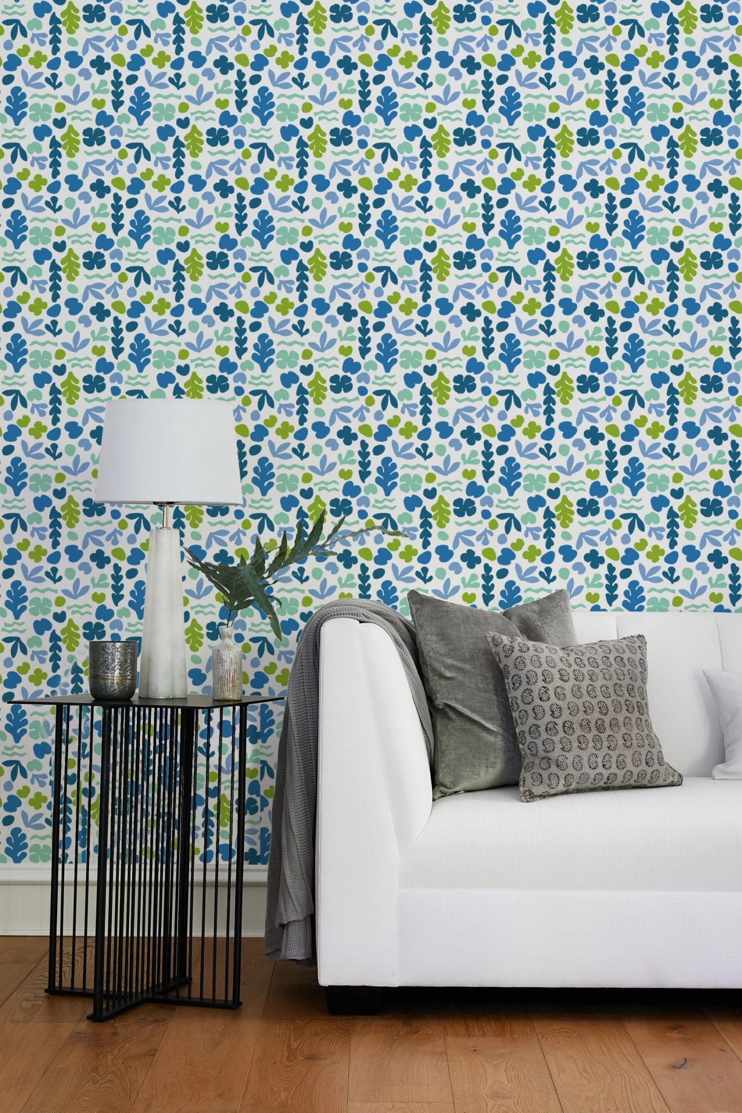 'Small Sea Garden' Wallpaper By Tea Collection - Lapis / Lime 4 'Small Sea Garden' Wallpaper By Tea Collection - Lapis / Lime - Image 2