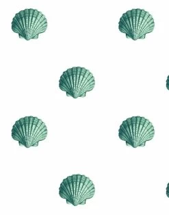 'Seashell' Wallpaper By Wallshoppe - Green -Wall Decoration Store Seashell forweb green a10f8915 8fed 471c 8602 059f3104b0f8