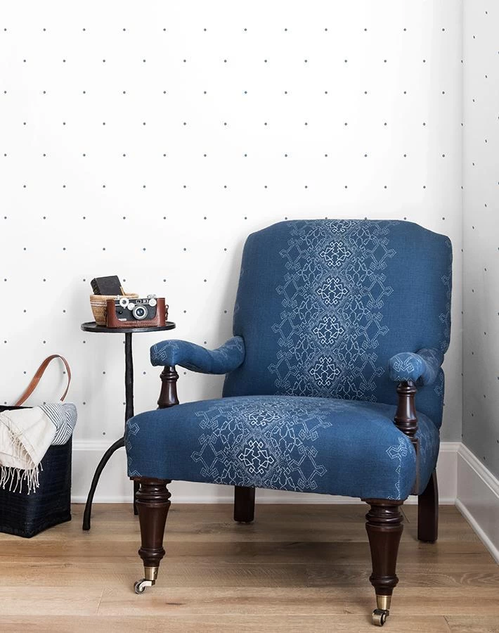 'Signature Dot' Wallpaper By Sugar Paper - French Blue On White 4 'Signature Dot' Wallpaper By Sugar Paper - French Blue On White - Image 2