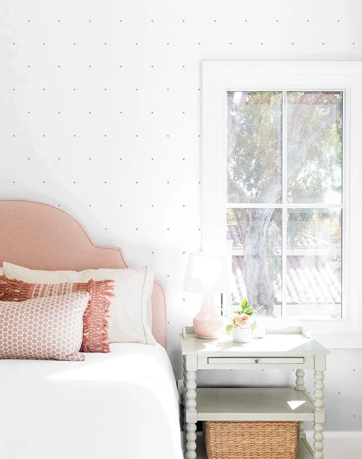 'Signature Dot' Wallpaper By Sugar Paper - Grey On White 4 'Signature Dot' Wallpaper By Sugar Paper - Grey On White - Image 2