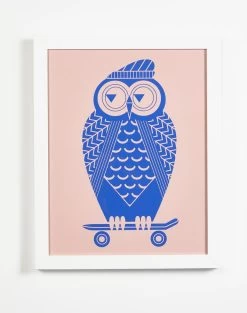'Skate Owl' Framed Art By Tea Collection