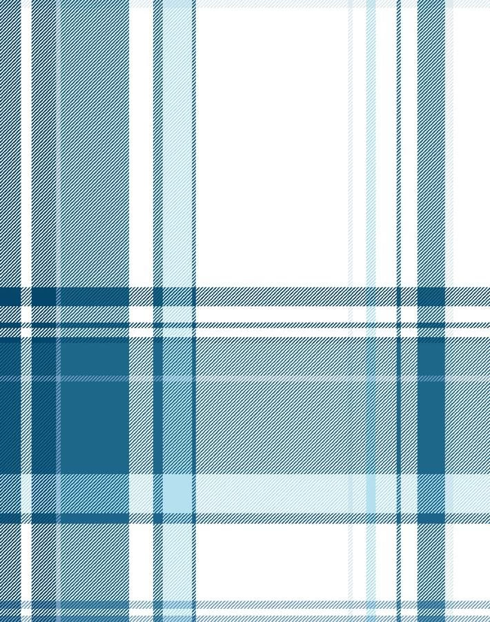 'Sofia Plaid' Wallpaper By Wallshoppe - Blue 5 'Sofia Plaid' Wallpaper By Wallshoppe - Blue - Image 3