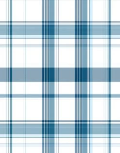 'Sofia Plaid' Wallpaper By Wallshoppe - Blue