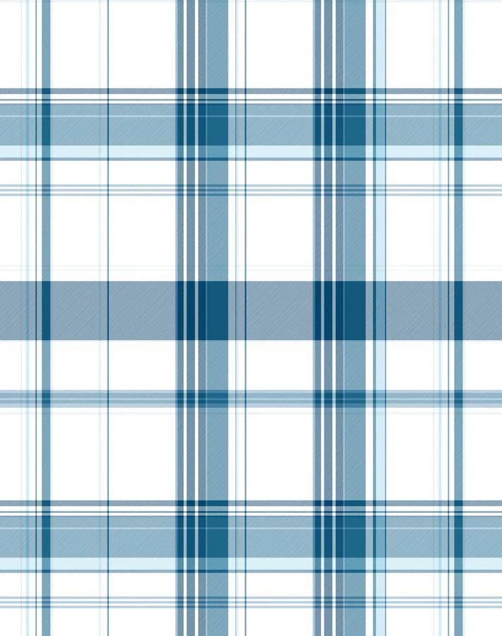 'Sofia Plaid' Wallpaper By Wallshoppe - Blue 6 'Sofia Plaid' Wallpaper By Wallshoppe - Blue - Image 4