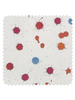 'Fabric By The Yard - Splattered - Berry Sky On Organic Twill