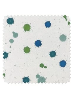'Fabric By The Yard - Splattered - Blue Citrine On Organic Twill