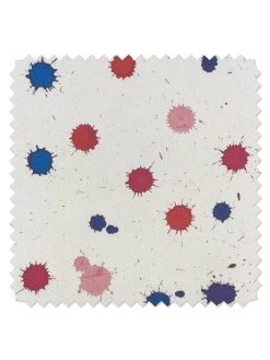 'Fabric By The Yard - Splattered - Cobalt Pink On Organic Twill