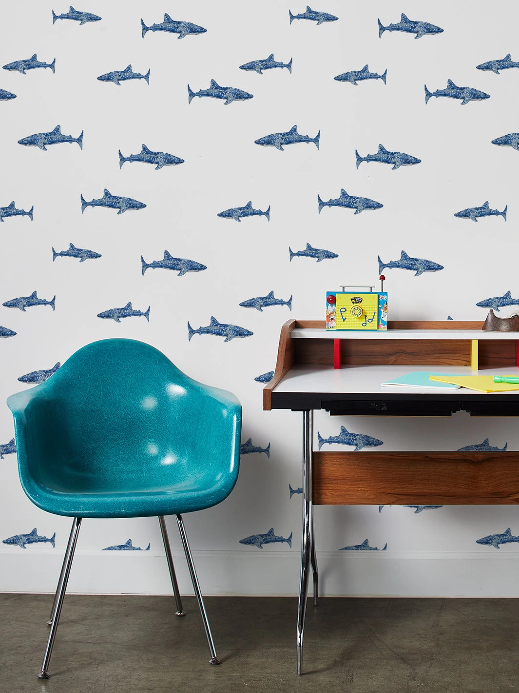 'Spotted Shark' Wallpaper By Tea Collection - White 4 'Spotted Shark' Wallpaper By Tea Collection - White - Image 2