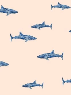 'Spotted Shark' Wallpaper By Tea Collection - Peach 7 'Spotted Shark' Wallpaper By Tea Collection - Peach -Wall Decoration Store Spotted Shark by Tea Collection Peach Detail