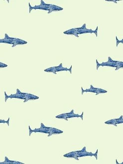 'Spotted Shark' Wallpaper By Tea Collection - Pistachio