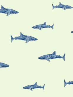 'Spotted Shark' Wallpaper By Tea Collection - Pistachio 7 'Spotted Shark' Wallpaper By Tea Collection - Pistachio -Wall Decoration Store Spotted Shark by Tea Collection Pistachio Detail