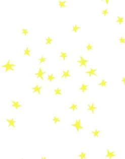 'Star' Wallpaper By Clare V. - Yellow / White -Wall Decoration Store Star by Clare V Yellow on White detail