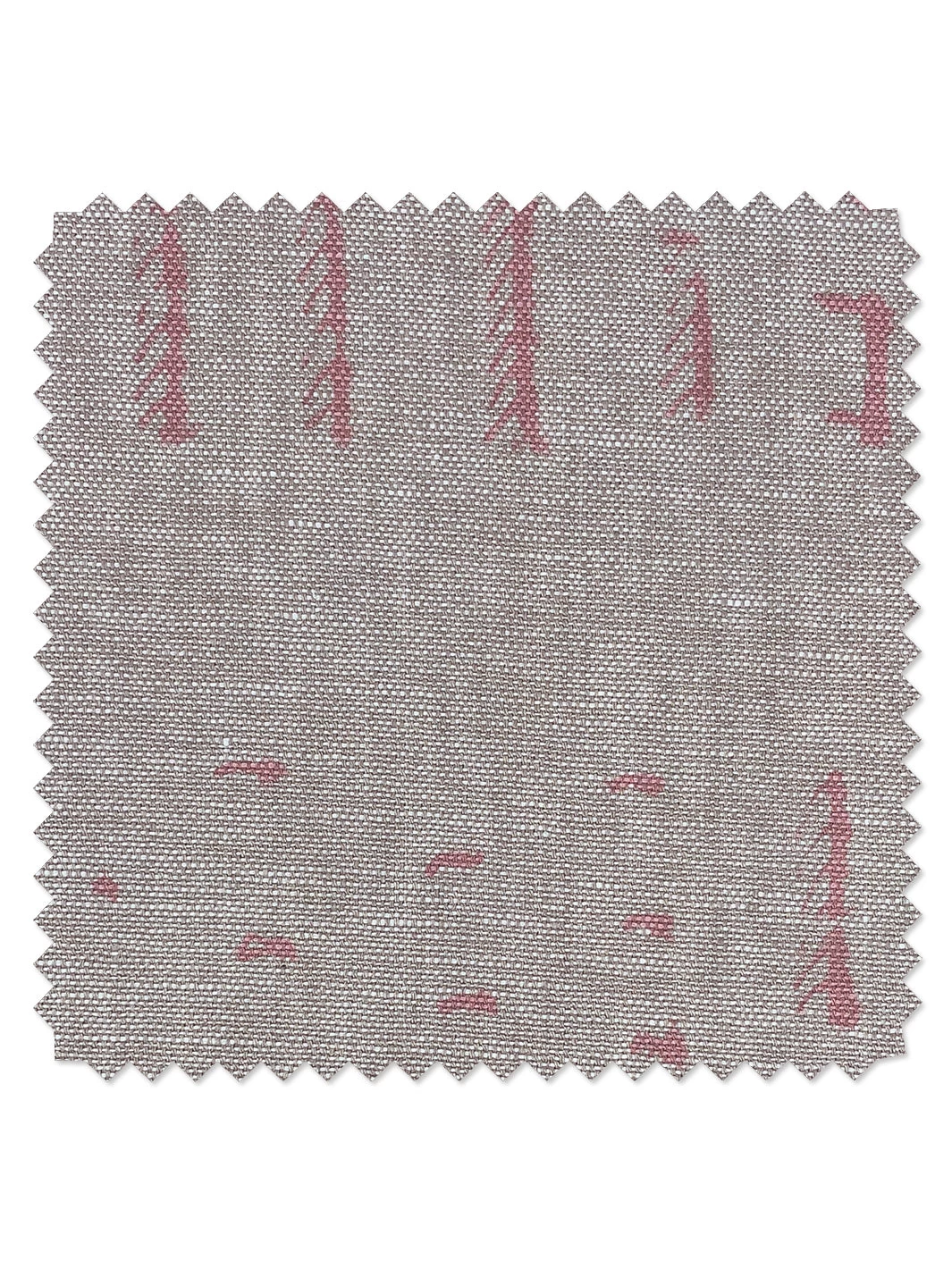 'Fabric By The Yard - Stitch - Pink On Flax Linen 3 'Fabric By The Yard - Stitch - Pink On Flax Linen