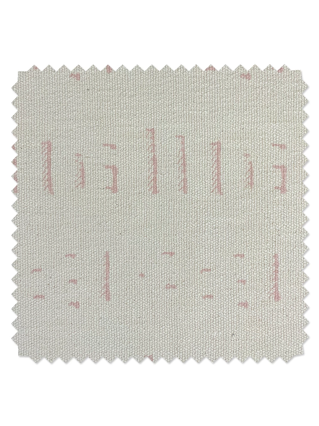 'Fabric By The Yard - Stitch - Pink On Flax Linen 4 'Fabric By The Yard - Stitch - Pink On Flax Linen - Image 2