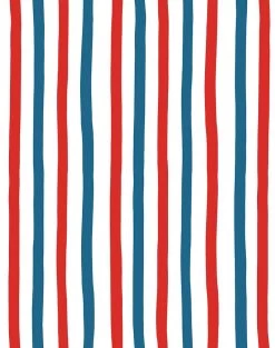 'Stripes' Wallpaper By Clare V. - Red / Blue