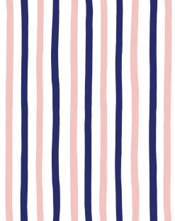 'Stripes' Wallpaper By Clare V. - Navy