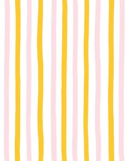 'Stripes' Wallpaper By Clare V. - Shell / Marigold -Wall Decoration Store Stripe pink yellow Product 9a5b09c1 170e 4bd2 a550 cef0c0f68e8b