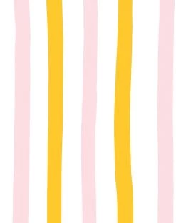 'Stripes' Wallpaper By Clare V. - Shell / Marigold -Wall Decoration Store Stripe pink yellow detail b0b35b90 54a1 498f 9616 02e9ddb743b6