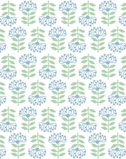 'Stylized Papyrus' Wallpaper By Tea Collection - Cornflower