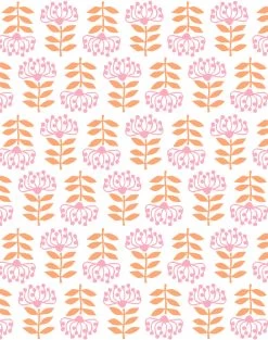 'Stylized Papyrus' Wallpaper By Tea Collection - Creamsicle